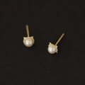 wholesale 9K Gold Vintage Style Zircon and Natural Freshwater PearlEarring for Wholesale-0-2