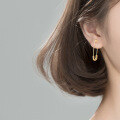 wholesale S925 silver earring pin ear cuff minimalist smooth surface fun versatile earrings G6576-0-2