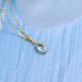 wholesale 9K Gold Source Factory Direct Sales Accessories Simple Teardrop Blue Topaz Necklace Korean Style Elegant Women's Necklace-0-3