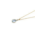 wholesale 9K Gold Source Factory Direct Sales Accessories Simple Teardrop Blue Topaz Necklace Korean Style Elegant Women's Necklace-0-4