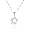 wholesale S925 Silver Sunflower Necklace Pendant, Elegant and Ethereal Fashionable Small Luxurious Style Women's Necklace Source Wholesale-0-4