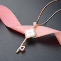 wholesale S925 Silver Korean Japanese Minimalist Key Pendant Necklace for Women, Versatile Enamel Drop Accessory, Dropshipping for Autumn Winter-0-1