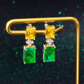 wholesale Metal Material, ShePer Jewelry Live Sale Hot 5 Carat Synthetic Emerald 8*12 Earrings WomenIns Earrings-0-1