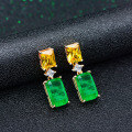 wholesale Metal Material, ShePer Jewelry Live Sale Hot 5 Carat Synthetic Emerald 8*12 Earrings WomenIns Earrings-0-2