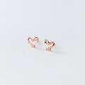 wholesale S925 Sterling Silver Japanese-style Minimalist Hollow Heart Shape Sweet Mini Love Sweet Earrings G1645-0-1