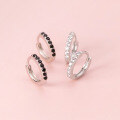wholesale S925 Silver Ear Clasp Korean Style Micro-Paved Diamond Circle Earrings Chic Hong Kong Style Small Hoop Earrings Jewelry E9613-0-0