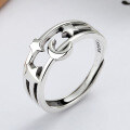wholesale 925 Sterling Silver Star Moon Korean Retro Ring, Little Fragrance Style Starry Sky Ins Trend Open Adjustable Ring for Girlfriend Best Friend Gift-0-0