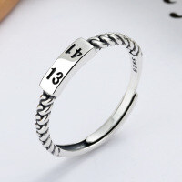 wholesale S925 sterling silver Thai silver fashion minimalist unisex couple's braided twist ring 1314 lifetime couple ring-YJ112/approx. 1.82g>Adjustable opening