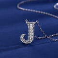 wholesale S925 Sterling Silver 26 Letters Alphabet Necklace Ins Trendy Brand Zircon Inlaid Hip Hop Popular Pendant Jewelry-0-13