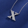 wholesale S925 Sterling Silver 26 Letters Alphabet Necklace Ins Trendy Brand Zircon Inlaid Hip Hop Popular Pendant Jewelry-0-23