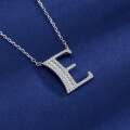 wholesale S925 Sterling Silver 26 Letters Alphabet Necklace Ins Trendy Brand Zircon Inlaid Hip Hop Popular Pendant Jewelry-0-8