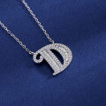 wholesale S925 Sterling Silver 26 Letters Alphabet Necklace Ins Trendy Brand Zircon Inlaid Hip Hop Popular Pendant Jewelry-0-7