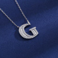wholesale S925 Sterling Silver 26 Letters Alphabet Necklace Ins Trendy Brand Zircon Inlaid Hip Hop Popular Pendant Jewelry-0-10
