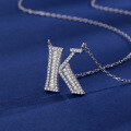 wholesale S925 Sterling Silver 26 Letters Alphabet Necklace Ins Trendy Brand Zircon Inlaid Hip Hop Popular Pendant Jewelry-0-14