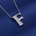 wholesale S925 Sterling Silver 26 Letters Alphabet Necklace Ins Trendy Brand Zircon Inlaid Hip Hop Popular Pendant Jewelry-0-9