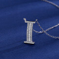 wholesale S925 Sterling Silver 26 Letters Alphabet Necklace Ins Trendy Brand Zircon Inlaid Hip Hop Popular Pendant Jewelry-0-12