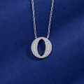 wholesale S925 Sterling Silver 26 Letters Alphabet Necklace Ins Trendy Brand Zircon Inlaid Hip Hop Popular Pendant Jewelry-0-16