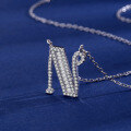 wholesale S925 Sterling Silver 26 Letters Alphabet Necklace Ins Trendy Brand Zircon Inlaid Hip Hop Popular Pendant Jewelry-0-15