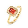 wholesale 925 Silver Agete Japanese Light Luxury Red Garnet Pillow-shaped Open Ring for Women, Autumn/Winter New Retro Forest Girl Style-0-5