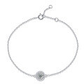 wholesale S925 Sterling Silver Light Luxury Moissanite Round Beaded Bracelet Simple and Elegant Gift Lady-like Bracelet Small and Unique High-end Sense-0-4