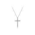 wholesale S925 Sterling Silver Korean-style Fashion Diamond-Studded Cross Pendant Necklace, Sweet and Charming Collarbone Chain D6495-0-4