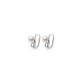 wholesale S925 silver ear clips for women, Korean-style small fresh pearl synthetic bead double-layer non-piercing earrings G1717-0-4