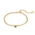 wholesale 925 Silver Japanese Minimalist Natural Emerald Two-Layer Bracelet for Women, Internet-Famous Birthstone Beaded Wholesale Jewelry-0-4