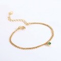wholesale 925 Silver Japanese Minimalist Natural Emerald Two-Layer Bracelet for Women, Internet-Famous Birthstone Beaded Wholesale Jewelry-0-3