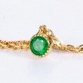 wholesale 925 Silver Japanese Minimalist Natural Emerald Two-Layer Bracelet for Women, Internet-Famous Birthstone Beaded Wholesale Jewelry-0-2