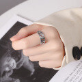 wholesale S925 Sterling Silver Korean Fashion Trendy and Stylish Women's Adjustable Chain Ring Open Stackable Index Finger Smooth Band Ins Influencer-0-3