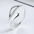 wholesale S925 Sterling Silver Creative Design Women's Versatile Leaf and Drop Ring, Trendy and Stylish Ins Influencer Fashion Statement-0-0