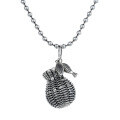 wholesale 925 Sterling Silver New Retro Fish Basket Ins Hip-hop Versatile Pendant Necklace for Women-0-4