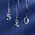 wholesale S925 Sterling Silver Arabic Numeral Series Necklace with 0123456789 Diamond-Inlaid Pendant for Women, Trendy Design Wholesale-0-0