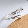 wholesale S925 Sterling Silver Creative Design Women's Versatile Leaf and Drop Ring, Trendy and Stylish Ins Influencer Fashion Statement-0-1