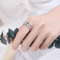wholesale 925 Sterling Silver Star Good Luck Ring Fashion Cool Niche Design Retro Women's Personality Influencer Index Finger Ring-0-3
