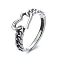 wholesale 925 sterling silver creative design irregular heart ring for women, lightweight luxury niche adjustable fashion statement-0-4