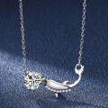 wholesale S925 Sterling Silver Moissanite Dolphin Necklace for Women, 1 Carat "You Are My Life" Pendant Collarbone Chain Fashion Accessory Light Luxury-0-0