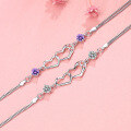 wholesale 925 Sterling Silver Heart Link Bracelet for Women, Student Lady Jewelry Accessories Birthday Gift-0-0