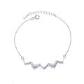 wholesale 925 Sterling Silver EKG Electrocardiogram Bracelet for Women, Internet-Famous Minimalist Korean Style Bohemian Nature-Inspired Unique Matching Friendship Bracelet for Students-0-4