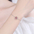 wholesale S925 Sterling Silver Rotating Planet Bracelet Red Agate Versatile Minimalist INS Carnelian Hypoallergenic Jewelry-0-2