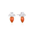 wholesale S925 Silver Enamel Vegetable Jewelry Trendy New Fashion Carrot Ear Studs Minimalist Earrings-0-4