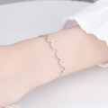 wholesale 925 Sterling Silver EKG Electrocardiogram Bracelet for Women, Internet-Famous Minimalist Korean Style Bohemian Nature-Inspired Unique Matching Friendship Bracelet for Students-0-3