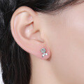 wholesale S925 Sterling Silver Moissanite Fish Ear Studs for Women, Simple and Fashionable, Elegant and Petite, Cute Trendy Earrings-0-3