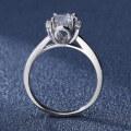 wholesale 18K white gold-plated S925 sterling silver genuine moissanite ring for women, luxurious and high-end, perfect for proposals and engagements-0-2