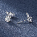 wholesale S925 Sterling Silver Moissanite Fish Ear Studs for Women, Simple and Fashionable, Elegant and Petite, Cute Trendy Earrings-0-1