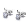 wholesale S925 Sterling Silver Moissanite Fish Ear Studs for Women, Simple and Fashionable, Elegant and Petite, Cute Trendy Earrings-0-4