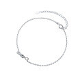 wholesale S925 Sterling Silver Korean-style Minimalist Infinity Symbol 8-Character Ring Clasp Anklet with Diamond Accents S4232-0-4