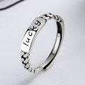 wholesale S925 Sterling Silver Lucky Good Luck Fashionable and Unique Ins Trendy Open-Ended Minimalist Ring-0-0
