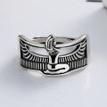 wholesale S925 Sterling Silver Guardian Angel Wing Pair Ring, Adjustable Unisex Ring-0-2
