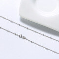 wholesale S925 Sterling Silver Minimalist Side Beaded Bare Chain Collarbone Necklace Plain Chain Matching Chain Factory Direct-0-2